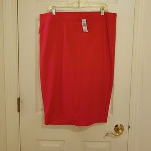Torrid Red Ponte Midi Pencil Skirt